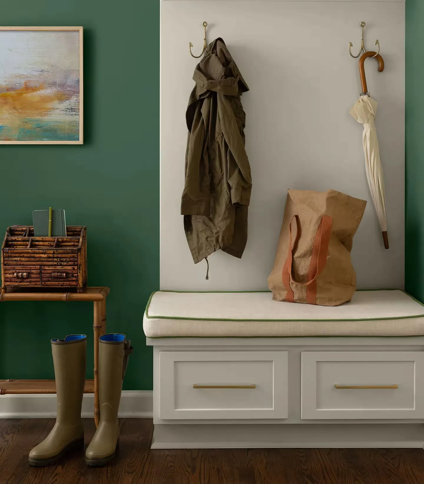 mudroom-white-built-in-green-wall